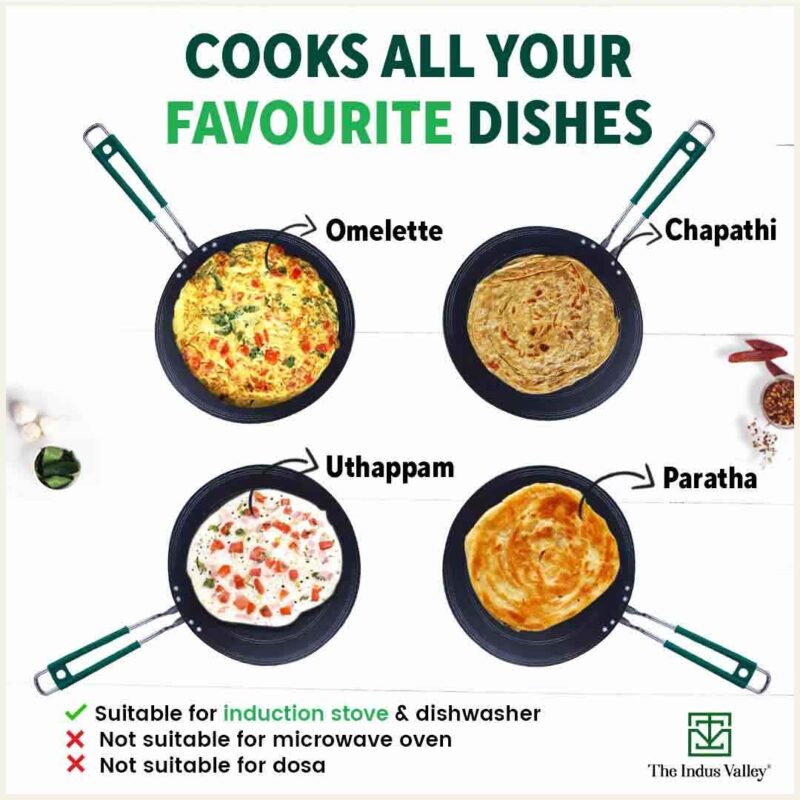 100% Pure Sheet Iron Tawa, Concave, Toxin-free, Seasoned, Silicone Handle,25.5cm/30.5cm - Image 11