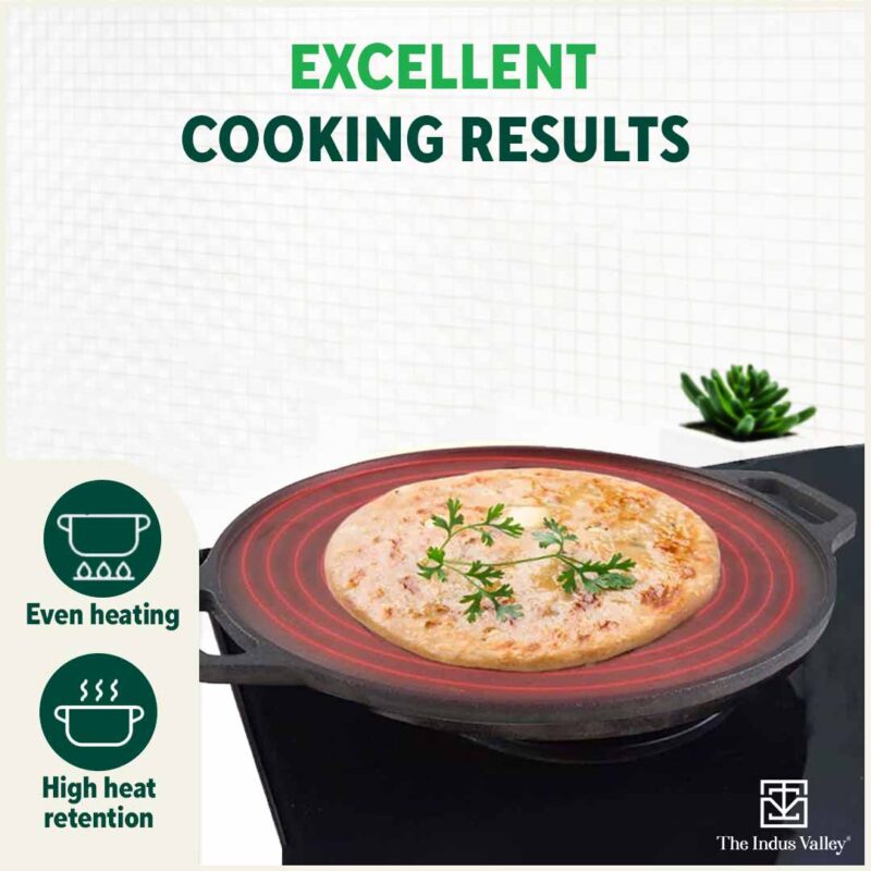 CASTrong Cast Iron Cookware Set: Tawa+ Kadai, Kitchen Set for Home, Pre-seasoned, 100% Pure, Toxin-free, Induction, Free ₹400 Tadka Pan - Image 6