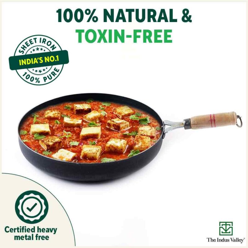 100% Pure Sheet Iron Fry Pan with Wooden Handle, Seasoned, Toxin-free, Induction, 16.5/25.4/30.4 cm - Image 5