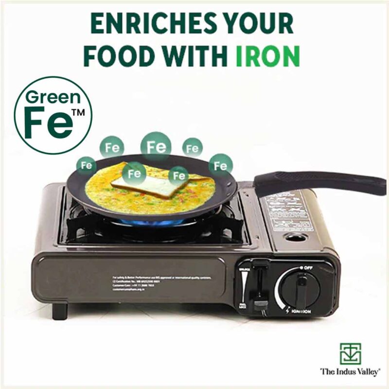 100% Pure Sheet Iron Omelette Tawa with Bakelite Handle, Seasoned, Toxin-free, Induction, 19cm, 0.56kg - Image 6