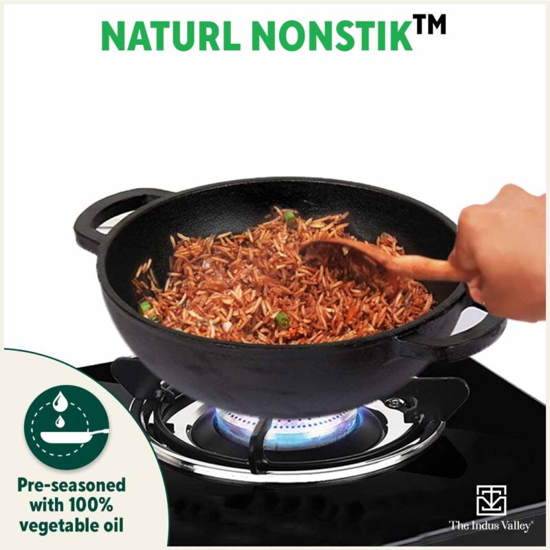 CASTrong Thick Cast Iron Kadai+Tawa+Free ₹110 Spatula,Kitchen set for Home, Pre-seasoned,100% Pure,Toxin-free - Image 8