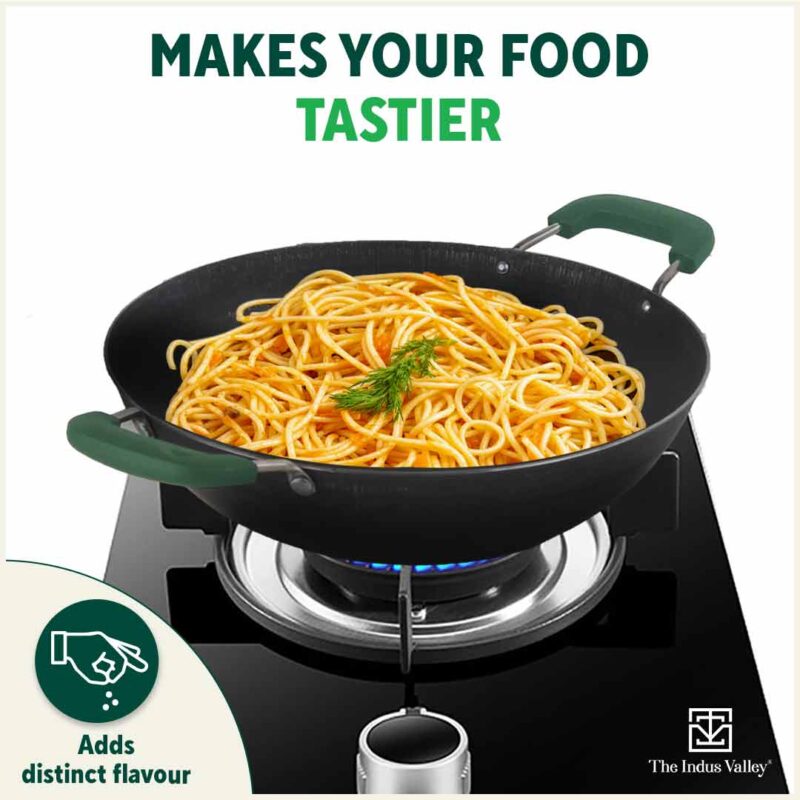 100% Pure Sheet Iron Kadai with Silicon Handle, Seasoned, Toxin-free - Image 10