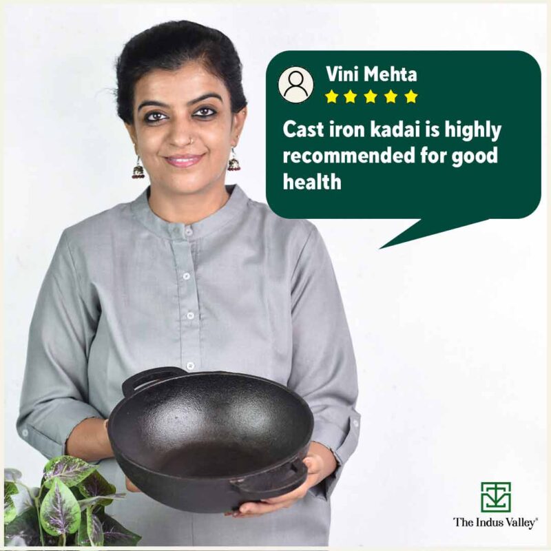 CASTrong Cast Iron Cookware Set: Tawa+ Kadai, Kitchen Set for Home, Pre-seasoned, 100% Pure, Toxin-free, Induction, Free ₹400 Tadka Pan - Image 11