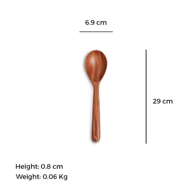 Neem Wood Cooking Spoon – Stir Oval (30cm | Handmade | 100% Natural) - Image 2