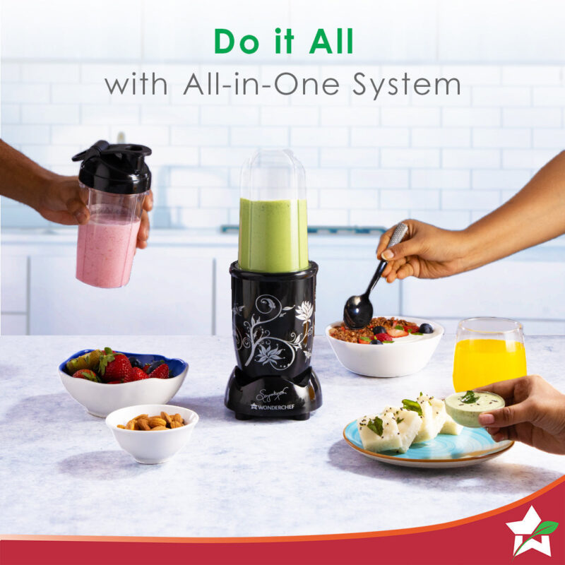 Nutri-blend Mixer Grinder Blender, Smoothie Maker, 3 Unbreakable Jars (Blending, Grinding, and Sipper Jar), 500W 22000 RPM 100% Full Copper Motor, SS Blades, 2 Year Warranty, Black - Image 3