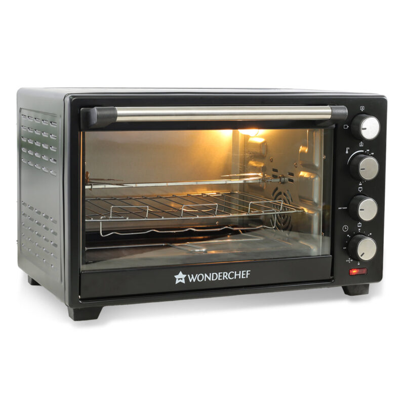 Oven Toaster Griller (OTG) - 28 Litres, Black - with Rotisserie,Auto-shut off, heat-resistant tempered glass, Multi-stage heat selection - Image 6