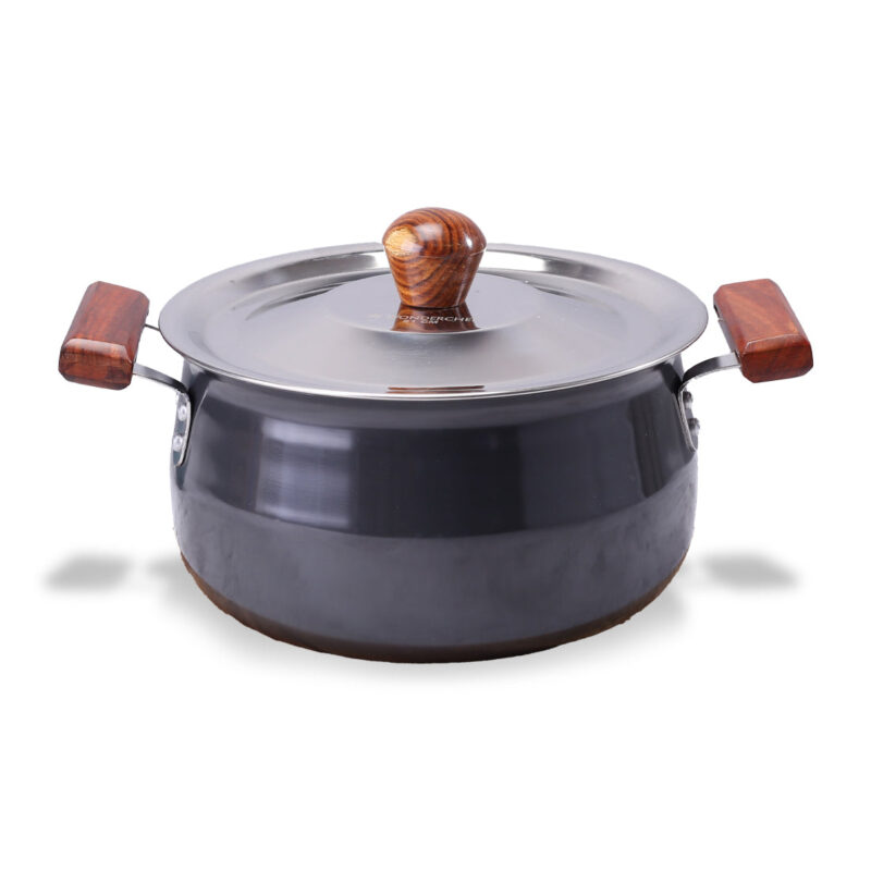 Ebony Hard Anodized Biryani Handi with Lid 3.5 L | Black - Image 7