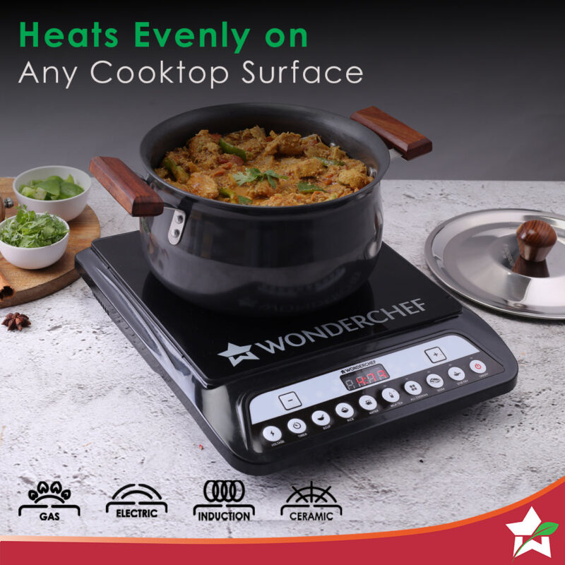 Ebony Hard Anodized Biryani Handi with Lid 3.5 L | Black - Image 2