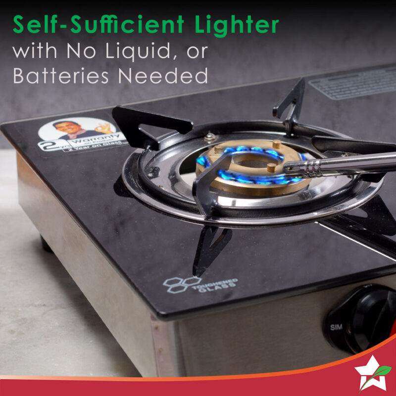 Stainless Steel Gas Igniter, Long Lasting, Rust Proof, Unbreakable, Soft & Long Grip, Red Colour - Image 2