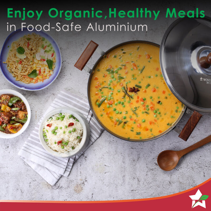 Ebony 30 cm Hard Anodized Deep Kadhai/Kadai with Lid - 6 Litre | Ideal for Sauteeing veggies, Dal and Curries | Black - Image 3