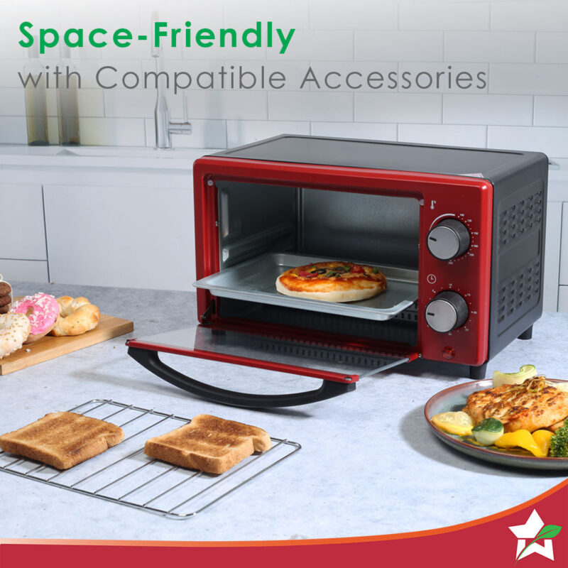 Wonderchef Renewed Oven Toaster Griller (OTG) Crimson Edge - 9 Litres - with Auto-shut Off | Heat-resistant Tempered Glass | Multi-stage Heat Selection | 1 Year Warranty | 650W - Image 4