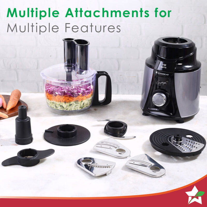 Galaxy Food Processor 750W Mixer Grinder, 100% Copper Motor, 4 Jars, Black & Grey, 5 Year on Motor and 2 Years Overall Warranty - Image 4