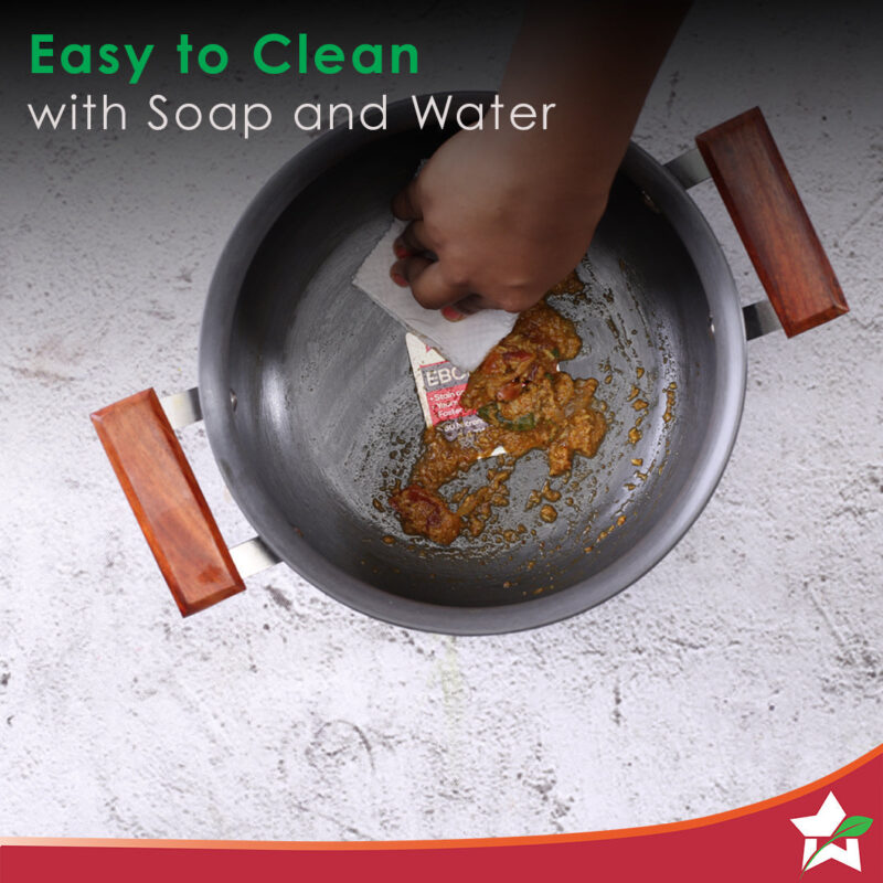 Ebony Hard Anodized Biryani Handi with Lid 3.5 L | Black - Image 5