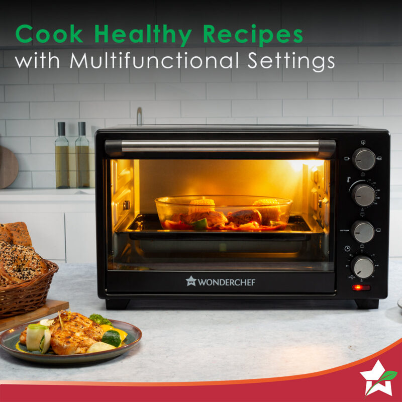 Oven Toaster Griller (OTG) - 28 Litres, Black - with Rotisserie,Auto-shut off, heat-resistant tempered glass, Multi-stage heat selection - Image 5