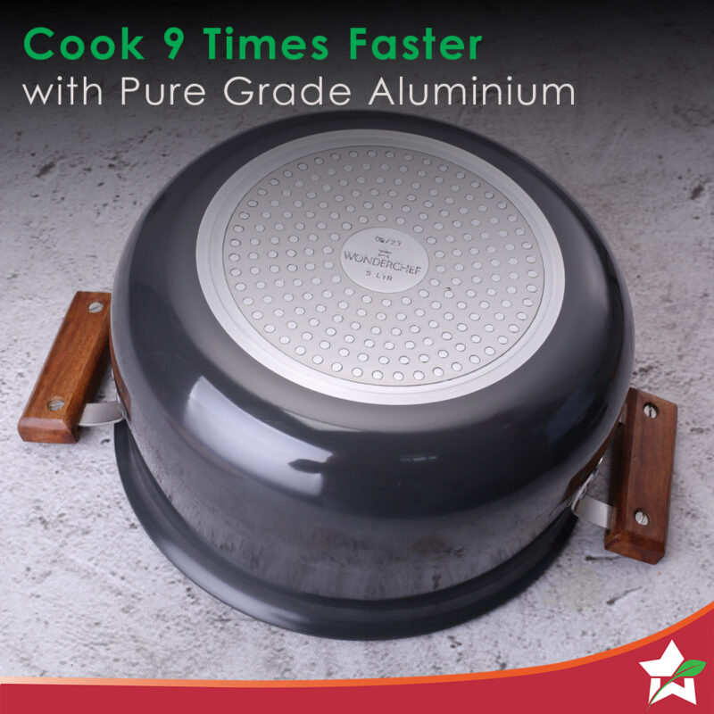 Ebony Hard Anodized Biryani Handi with Lid 3.5 L | Black - Image 6