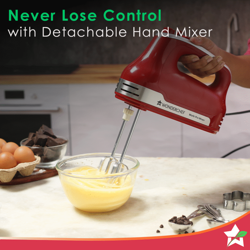 Wonderchef Renewed Crimson Revo Stand Mixer and Beater with 5 Speed Settings | 4.5L SS Bowl | 300 Watt Powerful Copper Motor | Mixing Beater, Dough Hook Attachments & Spatula | 1 Year Warranty - Image 2