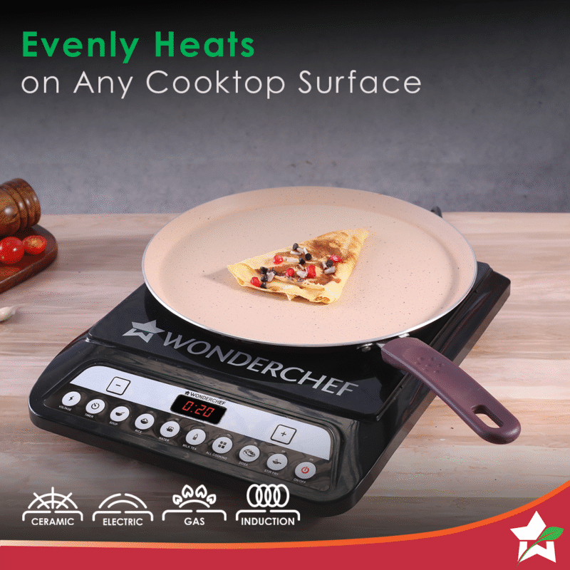 Wonderchef Renewed Milano 28cm Dosa Tawa | Meta Tuff Non-Stick Coating | Pure Grade Aluminum - Image 4