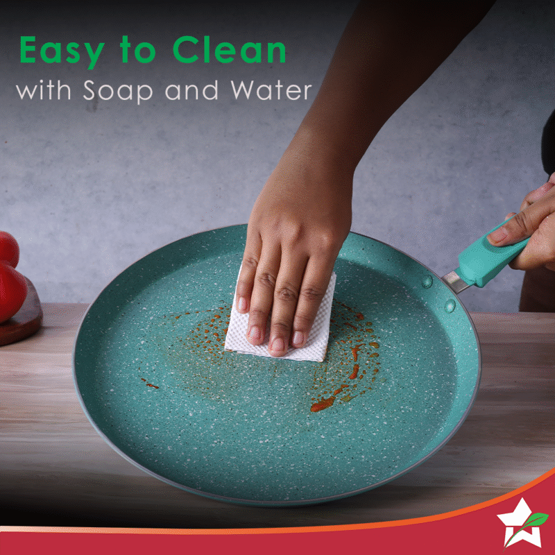 Wonderchef Renewed Celebration Non-stick 28cm Dosa Tawa | Induction Friendly | Soft Touch Handle | Pure Grade Aluminium | 2.2mm | PFOA/Heavy Metals Free - Image 6