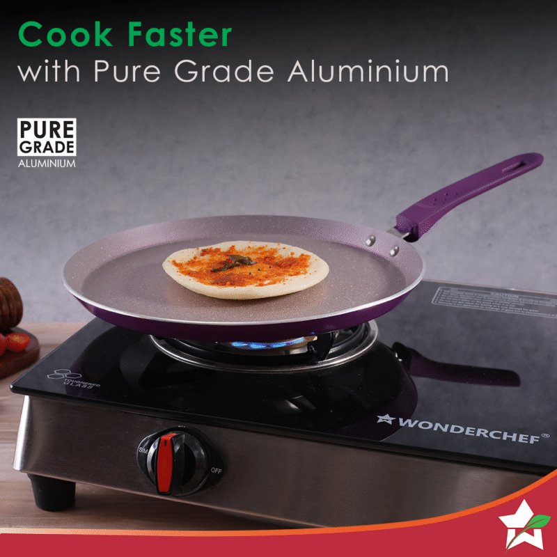 Wonderchef Renewed Milano 24cm Dosa Tawa | Meta Tuff Non-Stick Coating | Pure Grade Aluminum - Image 6