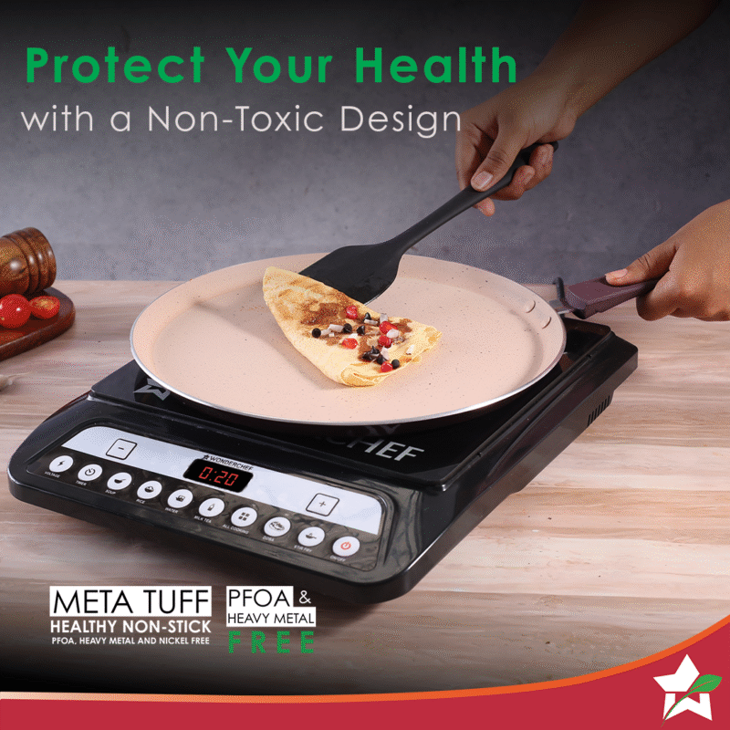 Wonderchef Renewed Milano 28cm Dosa Tawa | Meta Tuff Non-Stick Coating | Pure Grade Aluminum - Image 7