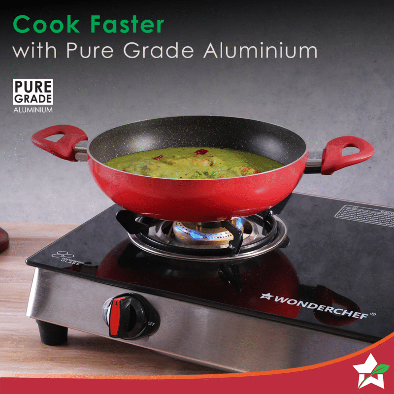 Wonderchef Renewed Milano 24cm Kadhai (without Lid) | Meta Tuff Non-Stick Coating | Pure Grade Aluminum - Image 6