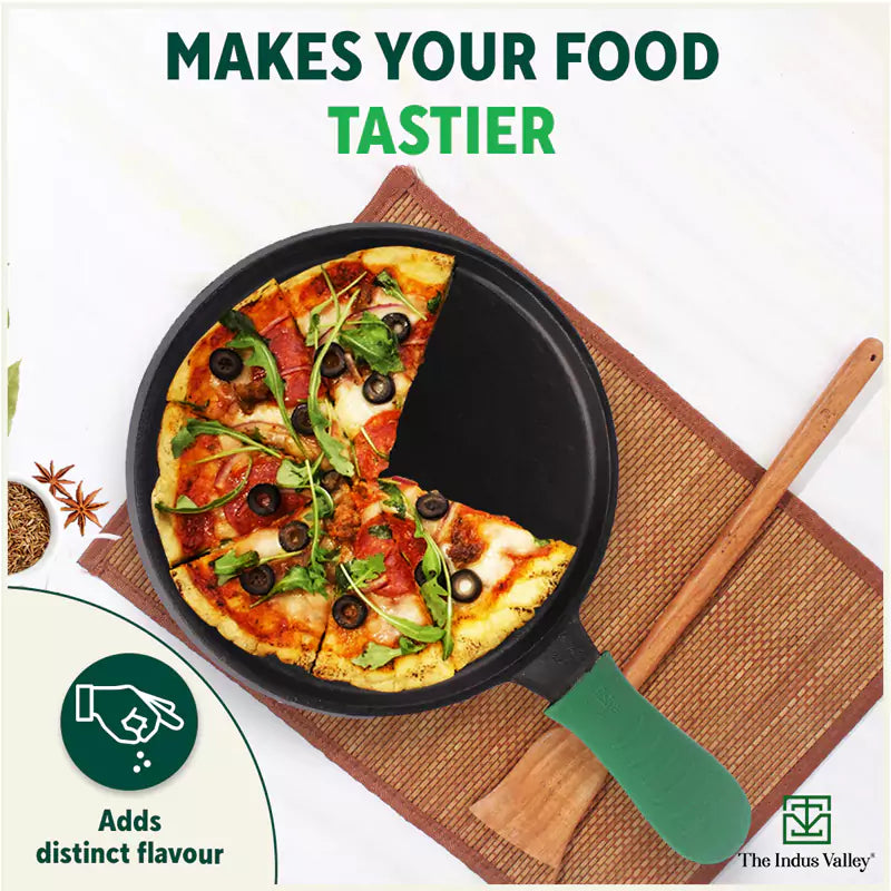 CASTrong Cast Iron Tawa, Silicon Handle,Pre-seasoned, Nonstick, 100% Pure, Toxin-free, Induction, 25.5cm, 2.2kg - Image 9