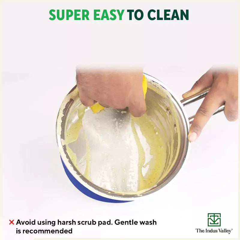 Tri-Steel Premium Stainless Steel Saucepan/ Milk/ Tea Pan, Tri-ply (3 Layer) Induction Bottom, Steel Lid, 1.4L, Blue - Image 8