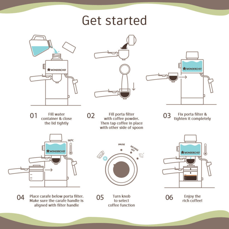 Regalia Espresso Coffee Maker 5 Bar I With Steamer for Cappuccino & Latte | Steam Tube for Froth I Metal Porta Filter & Heat-Resistant Carafe|Stainless Steel Body|Professional Style Coffee| Works with Coffee Powder| 2 Year Warranty| Black & Silver - Image 4