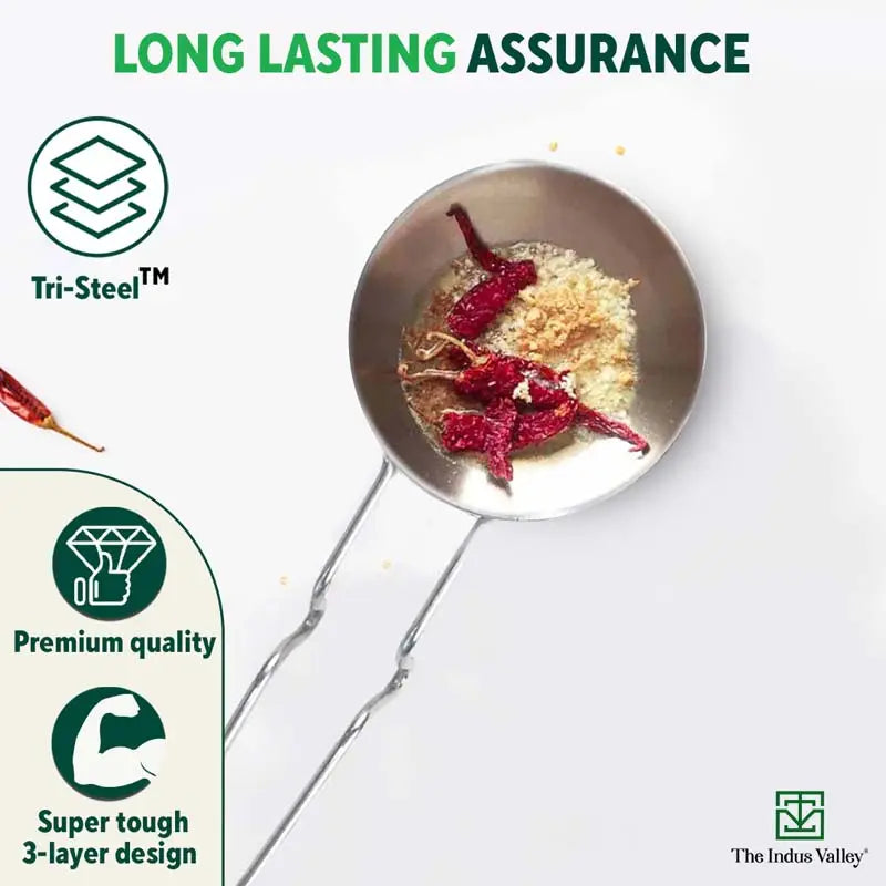 TurboCuk Triply Stainless Steel Tadka Pan for Spice Seasoning/Heating, Premium Quality, 3 Layer Thick Body, 100% Toxin-free, Non-stick, Induction & Gas, 12cm, 300ml - Image 8