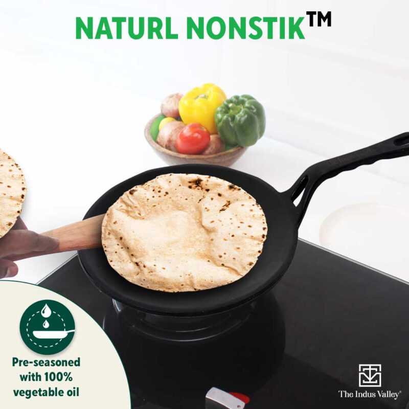 CASTrong Cast Iron Tawa,Pre-seasoned, Nonstick, 100% Pure, Toxin-free, 26cm - Image 9