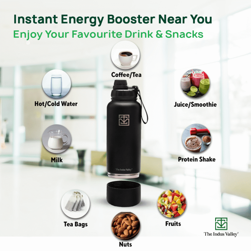 Premium Stainless Steel Vacuum Insulated Water Bottle Flask, Storage Container, Hot & Cold, 900 ml - Image 8