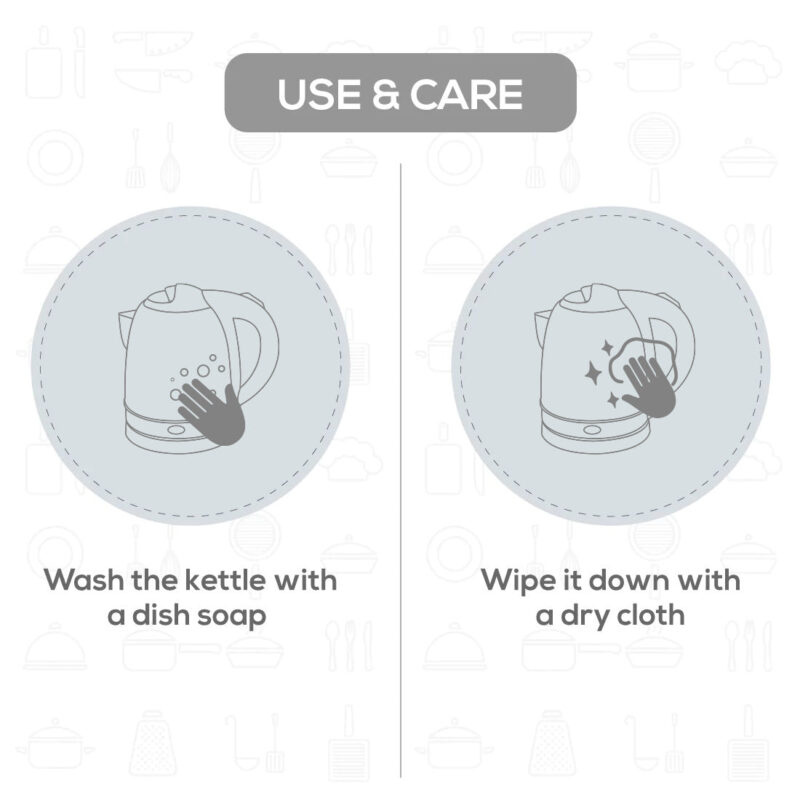 Prato Automatic Stainless Steel Cordless Electric Kettle, 1.5 Litres, Built-in Metal Filter, 304 Stainless Steel Interior, Ergonomic Handle Design, 1000W, 2 Years Warranty - Image 9