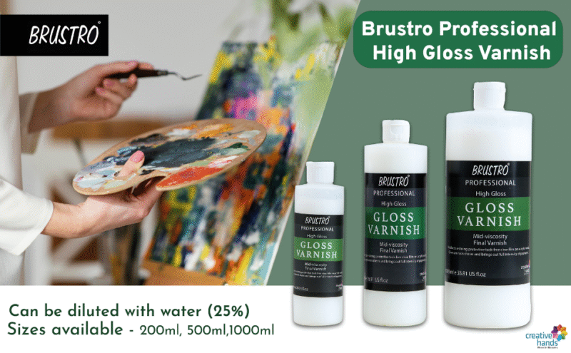 Brustro Artist's Varnish| High Gloss Finish|500ml| Apply with Brush |Perfect Coating on Acrylic Painting,Non-yellowing,Transparent,Canvas,Paper, Artwork Protection. - Image 4
