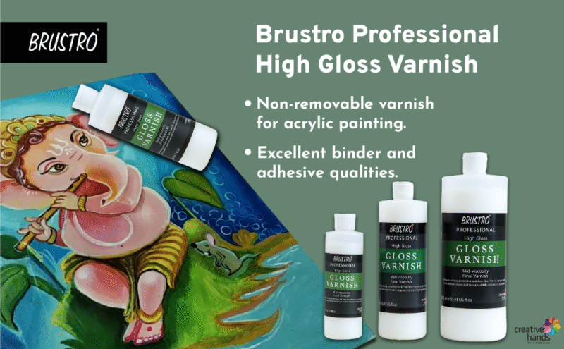 Brustro Artist's Varnish | High Gloss Finish |200ml| Apply with Brush |Perfect Coating on Acrylic Painting,Non-yellowing,Transparent,Canvas,Paper, Artwork Protection. - Image 5