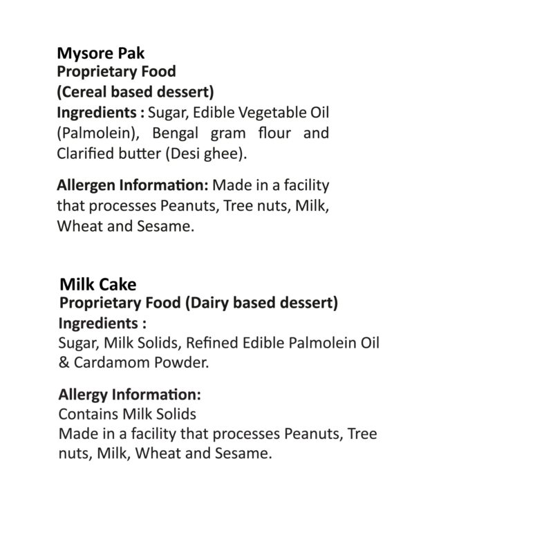 Mysore Pak Signature 400gm & Milk Cake Premium 400gm - Image 3