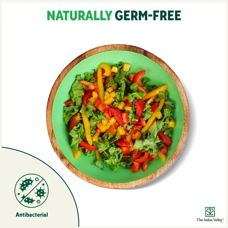 Ceramic Glazed Mango Wood Bowl - Image 3