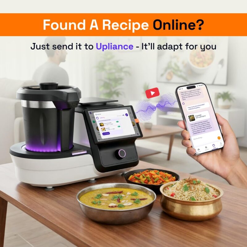Upliance 2.0 Smart Cooking Appliance | Cook 750+ Dishes Faster | In-App Control & Nutrient Tracking | Chop, Cook, Stir & Clean | Glass Jar | 1-Year Warranty - Image 3