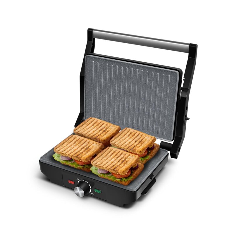 Wipro Elato BS205 2200 Watt Super Jumbo Ceramic Grill Sandwich Maker, Multi Heating Modes, 180° Open Sandwich Griller,Non-Toxic BPA,PTFE,PFOA&PFAS Free, 2 Year Warranty,Regular Bread Size for 4 Slices
