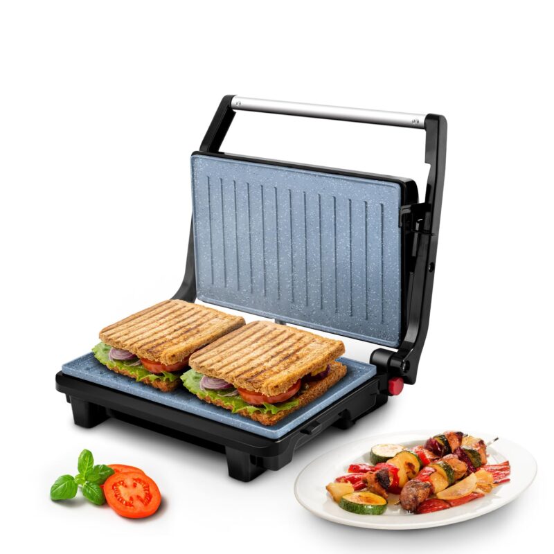 Wipro Elato BS206 1000 Watt Ceramic Grill Sandwich Maker, Scratch Resistant, 180° Open Sandwich Griller, Auto Cutoff, Non Toxic BPA, PTFE & PFOA Free, 2 Year Warranty, Regular Bread Size for 2 Slices