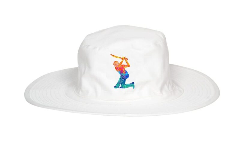 PrimeBox Cotton Classic Packable Beach Outdoor Fishing Bucket Sun Hat for Men Women Adult Boys Teen Round Big Wide Brim Floppy Summer Sun Protection Pack of 1pcs Black Hat (White Cricket A12)