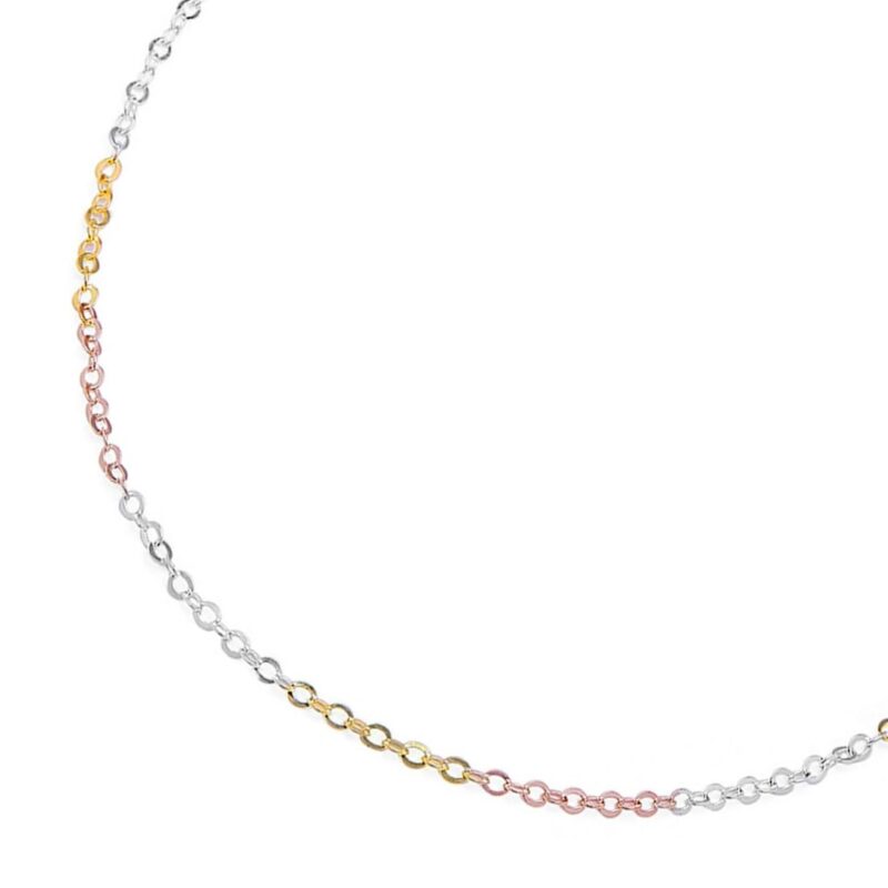 ZAVYA 925 Silver Trendy Triple Tone Cable Chain Anklet, Pair | Gift for her, Gifts for Women & Girls | With Certificate of Authenticity and 925 Stamp - Image 4