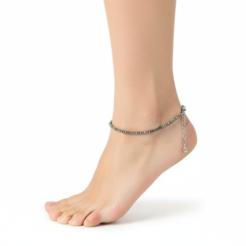 EverMineCrystal Raw Pyrite Anklet | Stone of Money, Protection & Power | Natural Healing Crystal Anklet for Women | Spiritual Jewellery for Women | Gift for Woman & Girlfriend - Image 5