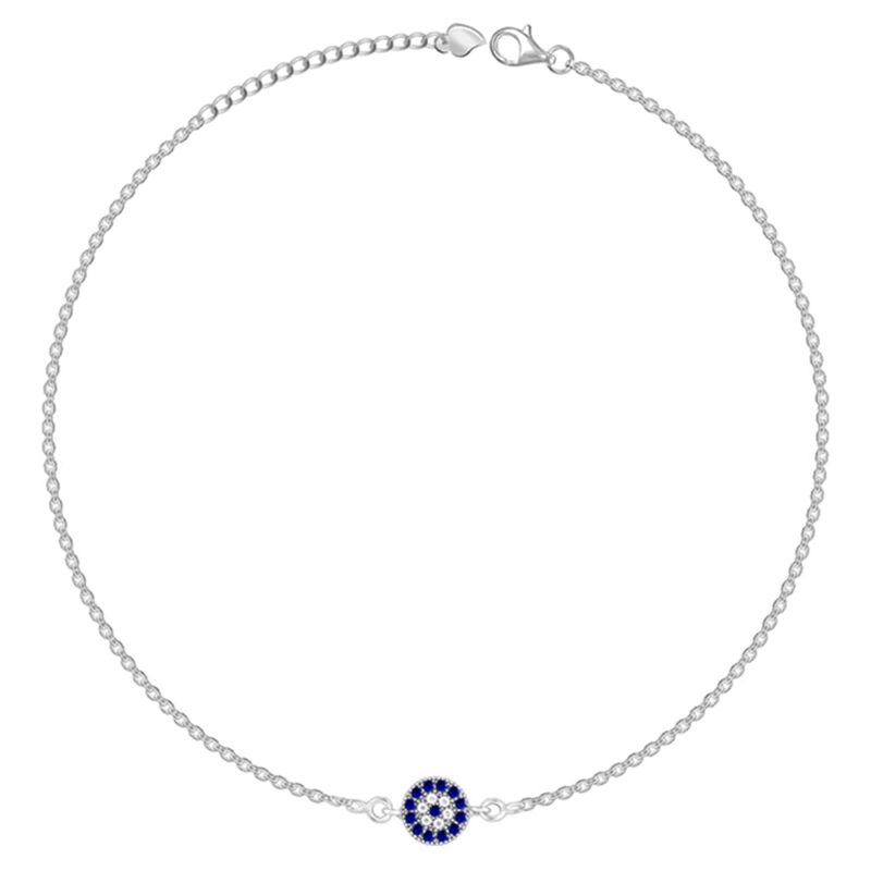 GIVA 925 Silver Evil Eye Anklet,Single| Gifts for Women and Girls | With Certificate of Authenticity and 925 Stamp | 6 Months Warranty