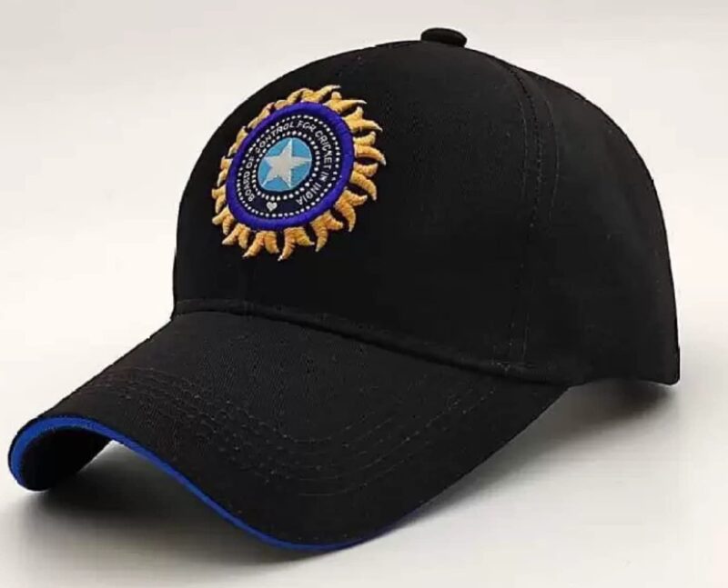 capiteum Solid Baseball Casual Sports Adjustable Cotton Indian Cricket Caps for Men/Women (Black) - Image 4