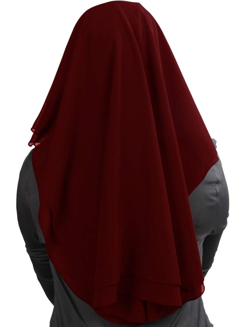 MyBatua 3 Layers Saudi Niqab Hijab In Breathable Georgette, , 1pc Face Veil NQ-003 (maroon), For Female - Image 3
