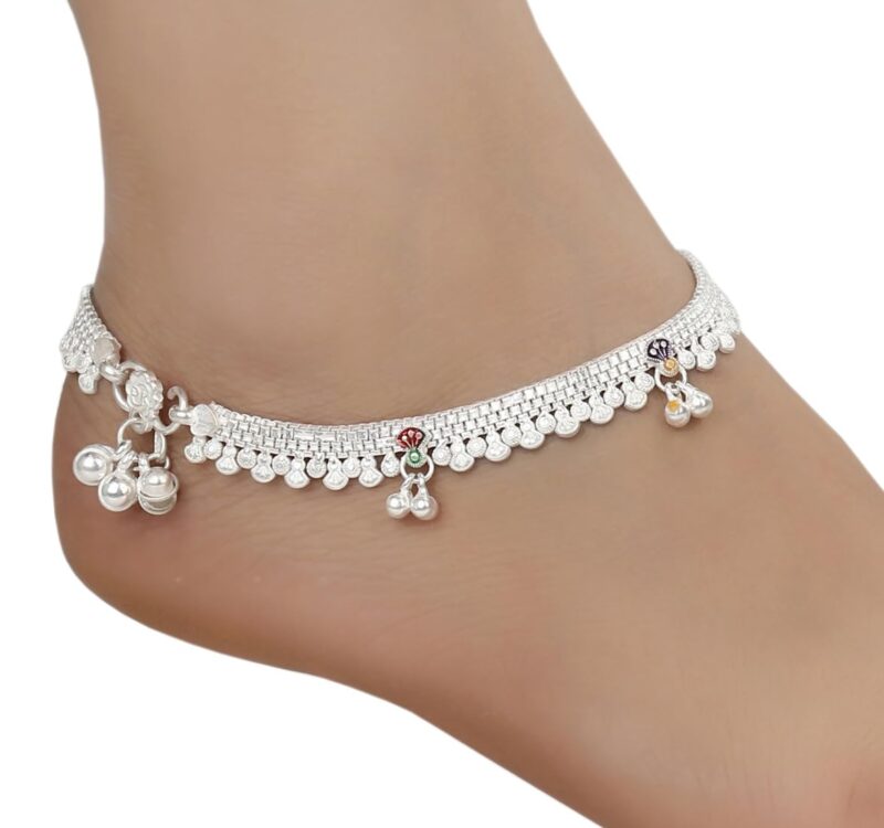 AanyaCentric Elegant Silver Plated Anklet Collection for Women & Girls - Image 3