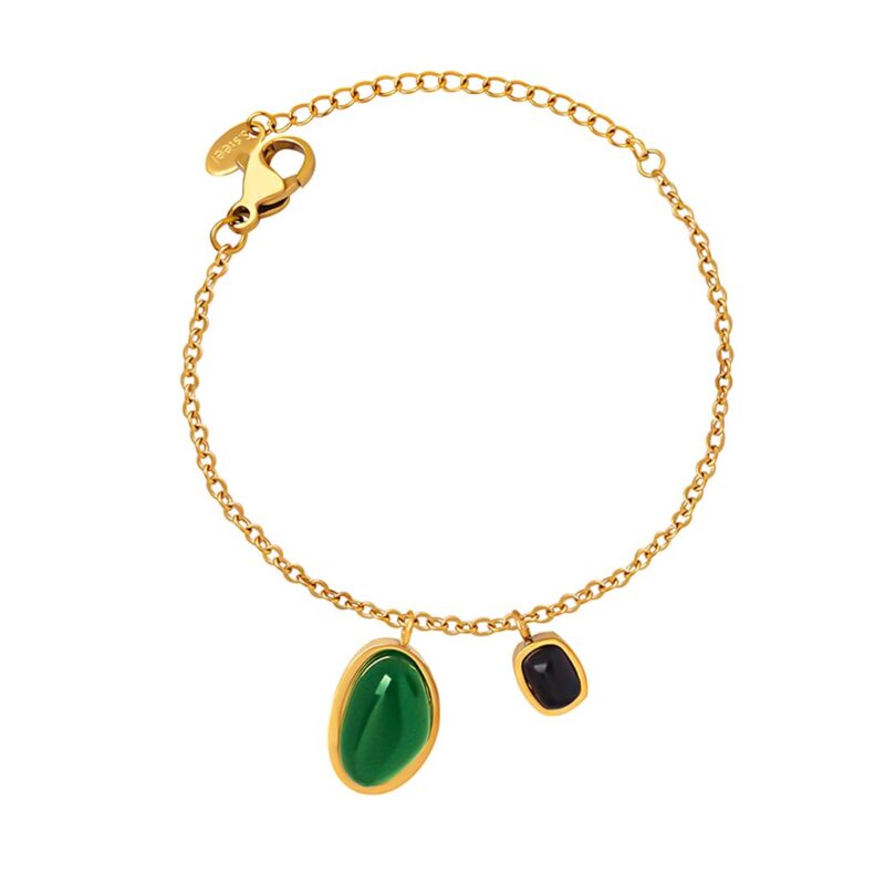 Yellow Chimes Bohemian Starfish Charms Beaded Bracelet Cum Anklet for Women and Girls (Green Stone Anklet)