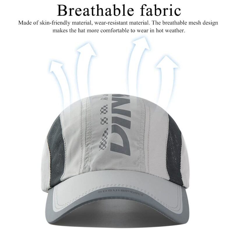 Zibuyu Baseball Caps for Men Women Sports Cap Breathable Cotton Cap Outdoor Fishing Hiking Adjustable Buckle Closure Summer Cap - Grey - Image 3