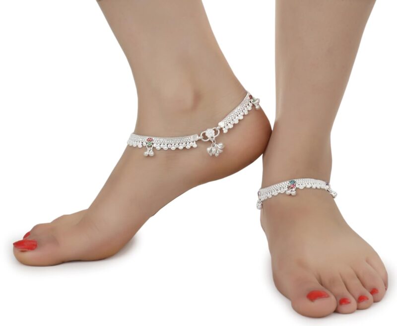 AanyaCentric Elegant Silver Plated Anklet Collection for Women & Girls - Image 2