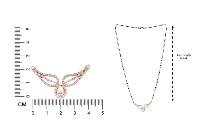 Nilu's Collection Rose Gold Plated Mangalsutra With Black Bead Chain For Women (Style 4) - Image 3